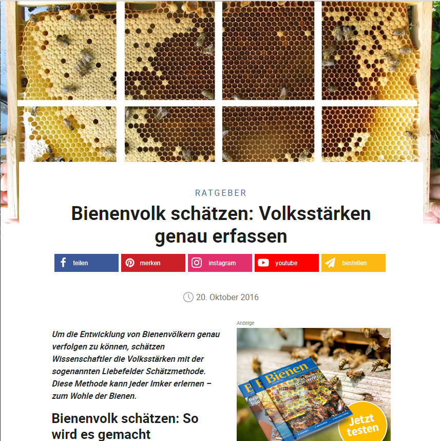 Vorschau 'Bienenvolk schätzen: Volksstärken genau erfassen'