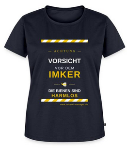 Bio T-Shirt für Imker mit Motiv „Vorsicht vor dem Imker